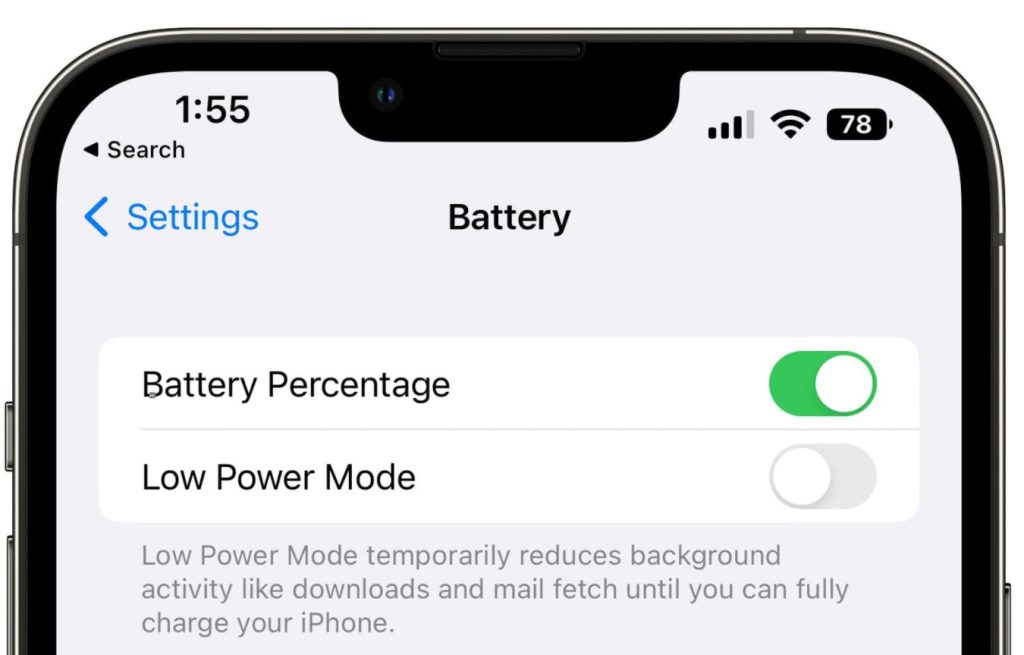 iOS 16でiPhoneのバッテリー残量のパーセント表示が復活