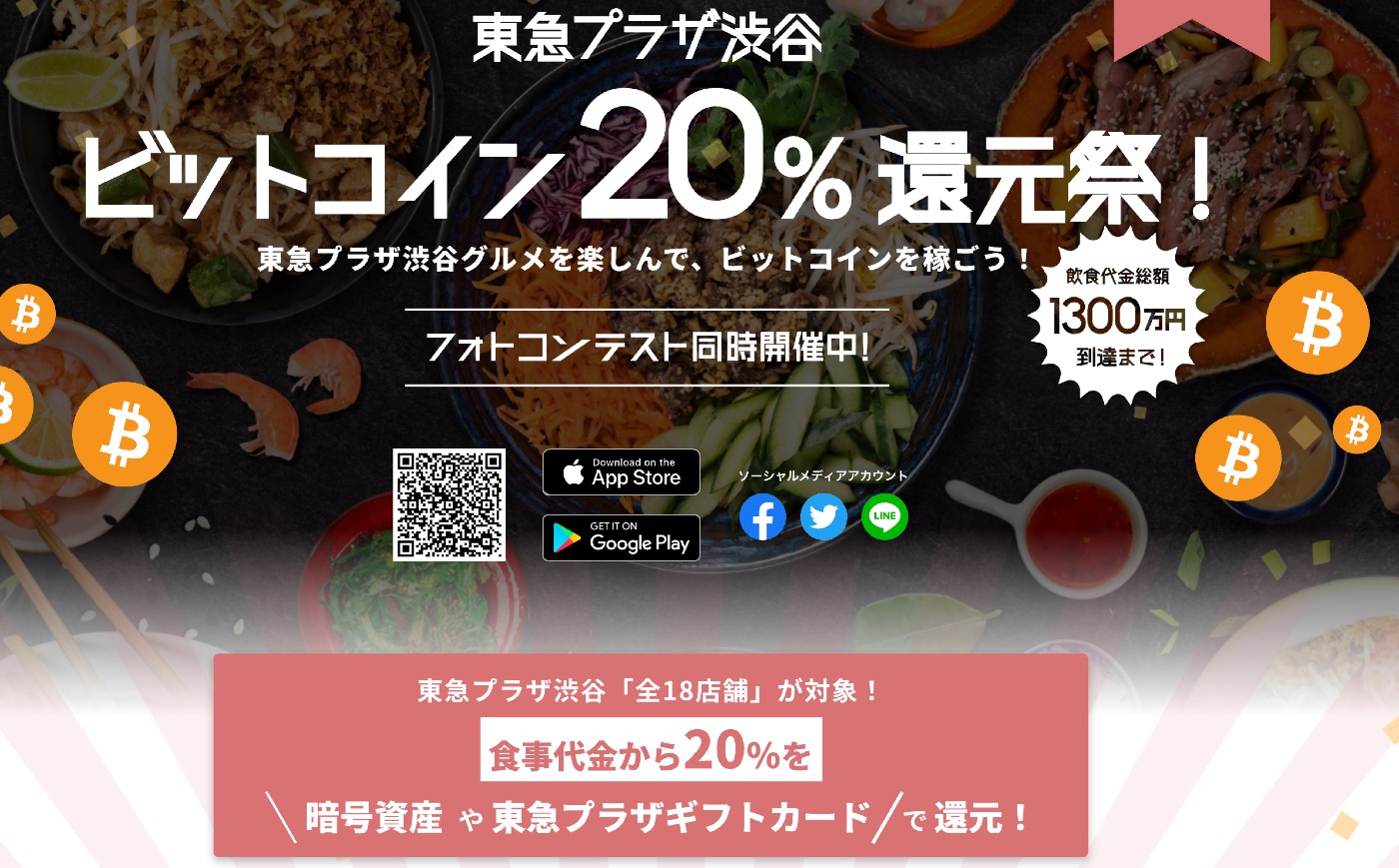 東急プラザ渋谷で「ビットコイン20%還元祭」が開催中！